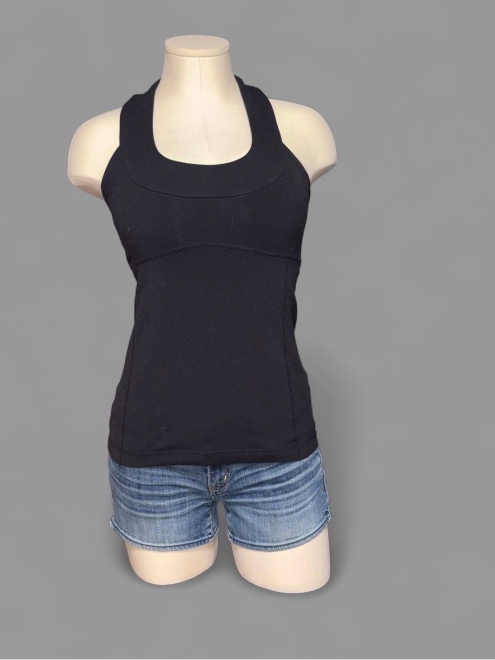 lululemon athletica Black Scoop Neck Racerback Tank